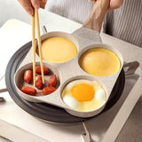 1pc Non-Stick Egg Frying Pan, 2/4 Holes Pancake Pan, Mini Pancakes Fried Egg Burger Pan, Omelet Tray, Cookware, Kitchenware