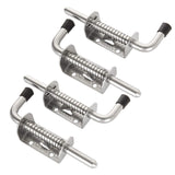 4 Pack 5 Inch Spring Loaded Latch Pin 304 Stainless Steel Barrel Bolt Thickened 2mm Door Lock, Brushed Finished