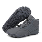 Winter new five toe outdoor men's women's snow with thick velvet, splash and anti slip cotton shoes, warm short boots