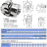 Universal Dividing Head BS-0 4 Inches 5 Inch Axis 3 Jaw 100mm 125mm Chuck Tailstock for CNC Router Rotary Table