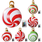 24 Inch Iatable Balls Outdoor with Light and Remote Christmas Decorations Ball Holiday Decor