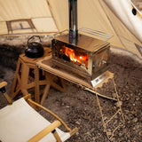 Outdoor Multifunctional Folding Barbecue Side Table - Portable Iron Storage Rack with Grid for Camping