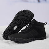 Outdoor shoes, waterproof hiking and mountaineering cotton with plush insulation, couple sports thick anti slip snow boots