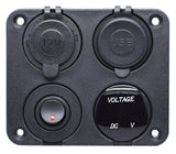 Dual USB Charger 2.1A Voltmeter 12V Cigarette lighter Power Outlet + ON-OFF Toggle Switch for Car Boat Marine Truck Camper