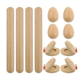12 Pcs Wood Hand Shakers Musical Percussion Instruments For Kids,Egg Shakers,Musical Rhythm Sticks,Castanets