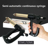 25ml/50ml Semi-Automatic Continuous Adjustable Vaccine Syringe Barrel Veterinary Needle