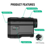 DC-600 Golf Laser Rangefinder 600M Rechargeable Distance Meter With Slope and Flag Lock Vibration for Golfing Promotion
