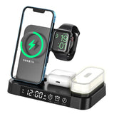 Wireless Charger 3 in1 S23 S22 S21 Ultra 30W Fast Charging Station Watch 5/5 Pro/4 Chargers Stand New Alarm Clock Night Light