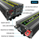 12V to 110V/220V Energy System 6000W 8000W Pure Sine Inverter 300W Solar Panel 150A Charge Controller Power Generation Kit