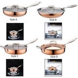 Stainless Steel Round Frying/Sauté Pan with Lid - For Kitchen Use