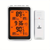 1pc Wireless Temperature and Humidity Monitor with Remote Control - Perfect for Indoor and Outdoor Use - Batteries Not Included