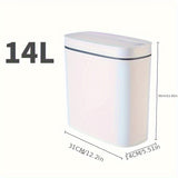 1pc Narrow Smart Trash Can, Bathroom Clip Sewing Paper Basket, Household Automatic Mute Sealed Trash Can