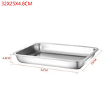 1PCS Deep Service Storage Tray Pan Stainless Steel BBQ Plates For Food Container Steamed Dishes Kitchen Pastry Baking Tools