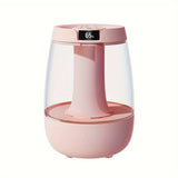 1pc, 101.44oz Portable Dual Spray Humidifier, Small Desktop Cool Mini Humidifier With Small Night Light, USB Personal Desktop Humidifier