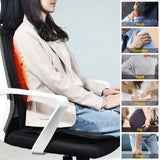 Electric Heating Vibration Waist Massager for Chair Office Lumbar Neck Cushion Shoulder Back Massage Mat Home Car Use
