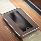 1pc Tea Tray, Household Simple Small Tea Tray, Water Storage Type, Bamboo Tea Seat, Round Tea Tray, Tea Table, Dry Bubble Table