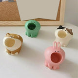 Shape Cute Adorable Pen Holder Set Dinosaur Dolphin Penguin Resin Pencil Organizer Desk for Students