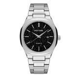 PINTIME Men's Watches Waterproof 30m Casuals Fashion Quartz Wristwatch Stainless Steel Strap Starry Sky Dial Calendar Relogio