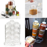 12 PCS Tower Carousel Rotating Spice Rack Condiment Bottles Jar Kitchen Spin Design Herb Spices Seasoning