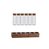 Beans Storage Container Tea Test Tube Glass Bottle with Walnut Display Rack Espresso Coffee Accessories C