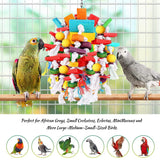 Multicolored Wooden Blocks Tearing Toys With Wood Beads,Best Bird Toys For Parrot