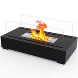 1pc Indoor Outdoor Tabletop Rectangular Alcohol Fireplace - Stylish Metal Design for Cozy Ambiance and Warmth