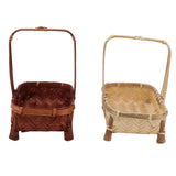 2 PCS Woven Flower Basket Exquisite Nice Toughness Unique Texture Bamboo Woven Flower Basket for Home
