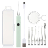 LED Light wax Removal hine Rechargeable Baby Cleaner with Magnifier Luminous Earpick 6 Ear Spoons
