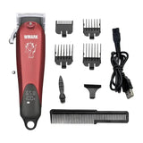 WMARK Red NG-103B Professional Cordless Clipper with LED Battery Capacity Display Hair Trimmer Adjustable Cutting Lever