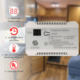Gas Detector 85dB Loud DC 12V Compact Design RV Propane Alarm for Trailer Camper Motor Digital Display