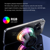 Magnetic Mini Pocket Speaker RGB Ambient Light Bluetooth Soundbar Stereo MP3 Music Player Support TF Card