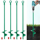 18in Anchors Kit,Helix Earth Ground Anchor,Heavy Duty Shed Anchor Hook for Camping Tent,Canopies,Swing Sets,4Pcs