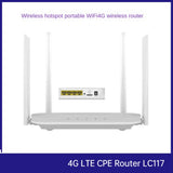 LC117 CPE 4G Wifi SIM Card Hotspot CAT4 32 Users RJ45 WAN LAN Wireless Modem LTE Router EU Plug (LC117-EU)