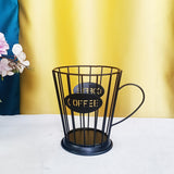 1pc Pod Baskets, K Cup Holder, Coffee Pod Holders, For 35 K Cups Keurig Storage Organizer, Coffee Bar Accessories For Counter, Black, Kitchen Storage Supplies
