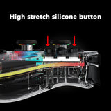 LinYuvo KS40 Transparent Style Wireless Joy-pad with 8 Color LED Switch/NS OLED,Turbo Function Controller Joystick for Lite
