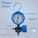 Air Conditioning Pressure Single Diagnostic Manifold Gauge with Clear Scale Fits R410A R22 R134A R404A Refrigerants