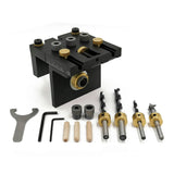 Multifunction Woodworking Doweling Jig Kit Adjustable Drilling Guide Puncher Locator Clip Carpentry Furniture Connecting Tool