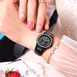 PINTIME Watch for Women Luxury Stainless Steel Strap Quartz Wristwatch Waterproof 3Bar Calendar Girls Watch Casuals Reloj Mujer