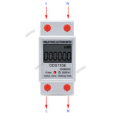 LCD Single Phase Energy KWH AC Digital Watt-Hour Meter 220V 60A 50Hz Electric Din Rail