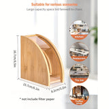 1pc, Bamboo Coffee Filter Holder, Renewable Stand Container Dispenser Rack Shelf For Square Cone-shaped And Flat-bottomed