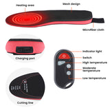 Pair of USB Heated Shoe Insoles with Remote Control - Warm Sock Mat, Electrically Heating Insole, Electric Heater Pad.