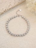 925 Sterling Silver Heart-shaped Diamond White Opal Bracelet