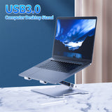 Mobile Phone Holder Data Transmission Hub USB3.0 Ergonomic Laptop Riser Aluminum Vertical Notebook Stand Universal Bracke