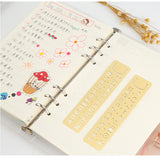Templates Ruler Brass English Alphabets And Arabic Numerals Stencils With Symbols for Drawing, Bookmarks 13x3cm
