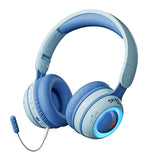 Cartoon Bluetooth 5.1 Wireless Game Headphone Cell Phone with mic RGB Light Gaming headset For Kids PC PS4 Gamer Support TF Card