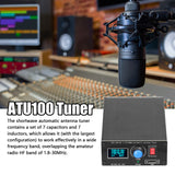 ATU-100-0A 1.8-55MHz Mini Automatic Antenna Tuner 0.91inch OLED Display Aluminum Alloy Outcase with 1500MAh Battery