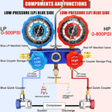 Refrigerant Car Refrigeration Air Conditioning Manifold Gauge Maintenence Tools R22 R-410A R-134a R-404A
