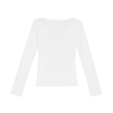 Vintage Printed Round Neck Short Long-sleeved T-shirt