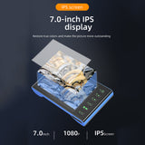 IP67 Triple Endoscope 7-inch IPS Color Screen Borescope with 6 LED Lights 1080P Photos Videos Snake Camera