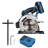 165mm Blade Wood Cordless Circular Saw Fast Charger 4300rpm Cutting Angle Adjustable Laser Base Plate